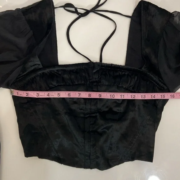EUC black velvet corset style top by Urban Outfitters, size S. Worn once. - Picture 3 of 12